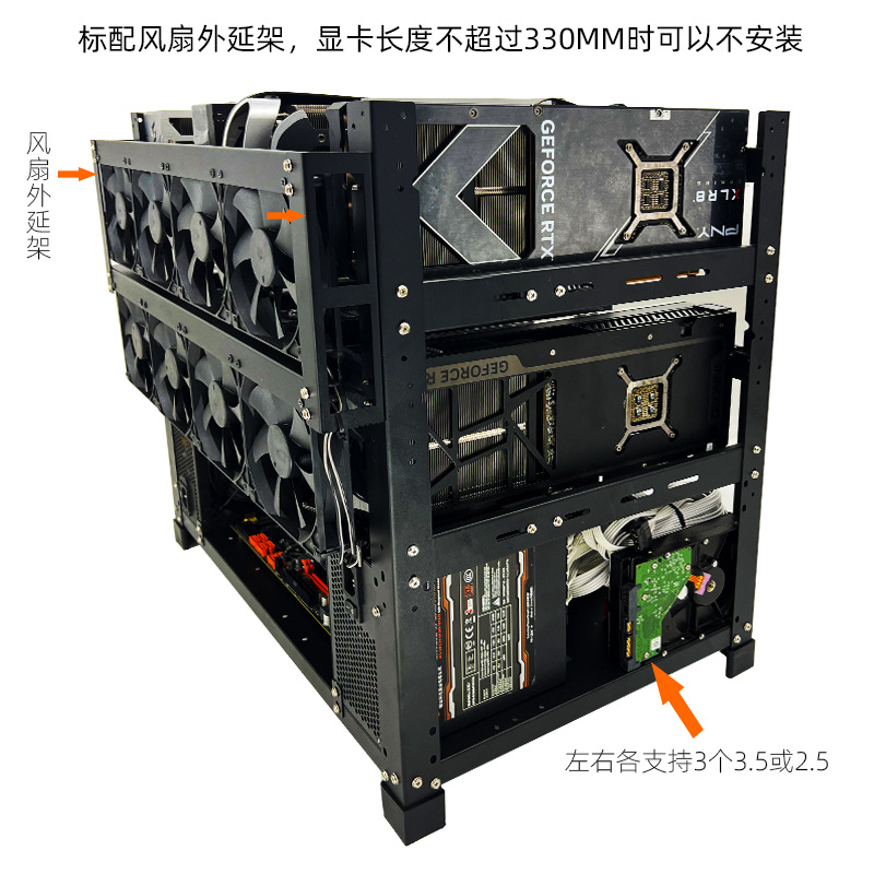 İstiflenebilir Açık Hava GPU R - Gpu Mining Rig Frame 8 Gpu incelemesi ve fiyatı
