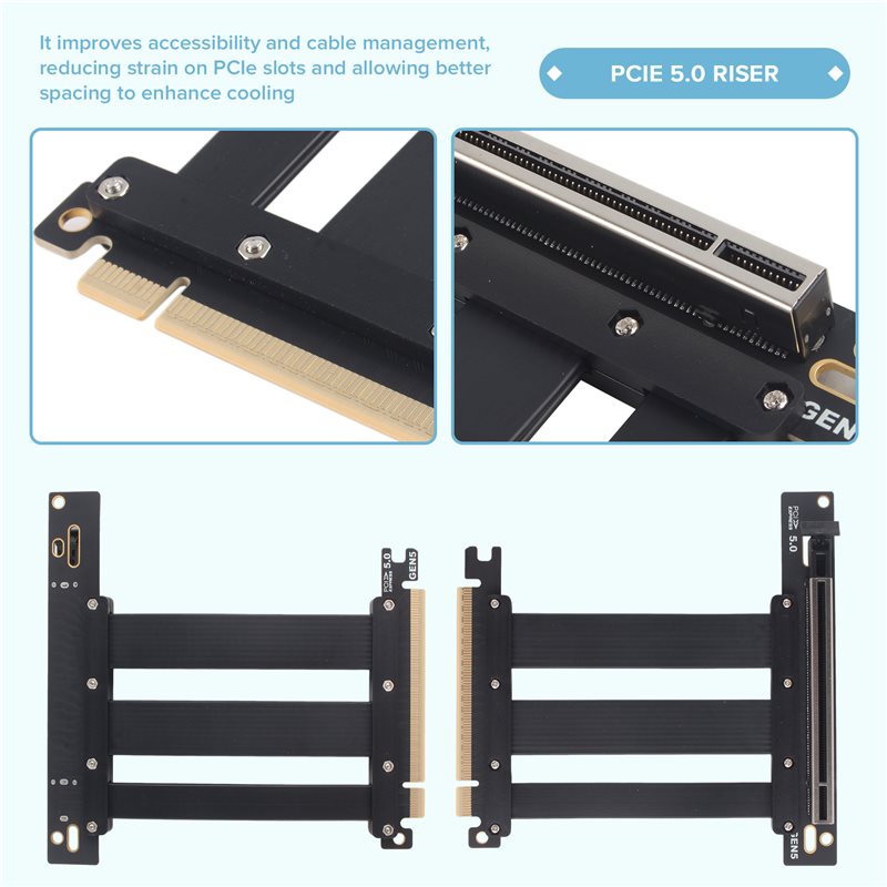 PCIe 5.0 X16 yükseltici kablo  - Pcie 5.0 Gpu Riser Cable incelemesi ve fiyatı